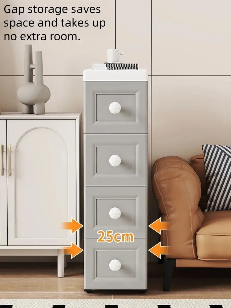 Narrow Storage Box for Kitchen Batoom Organizer Slim storage bin Home utility Closet elf PP Material Versatile Use