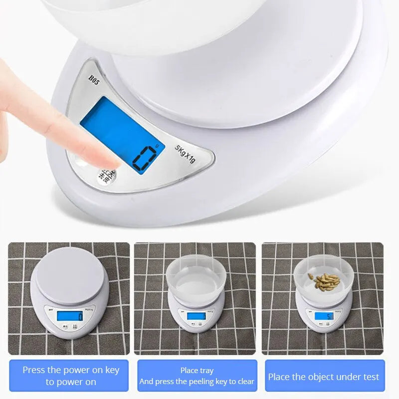 5KG/1G Mini Portable Electronic Digital Kitchen Scale Food Scale Balance weighing LCD Display Measuring Kitchen Accessories Tool