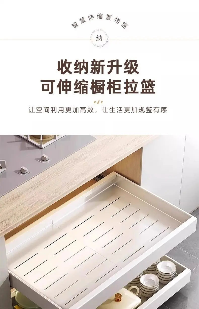 Kitchen Cabinets, Inner Pull-out Slide, Non-punching, Retractable Storage Shelves for Dishes, Seasonings, Drawers, Pull Baskets
